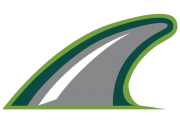 Illustration of a gray shark fin with a green outline, set against a white background.